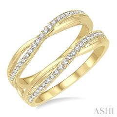 1/4 Ctw Round Diamond Insert Ring in 14K Yellow Gold
