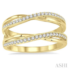 1/4 Ctw Round Diamond Insert Ring in 14K Yellow Gold