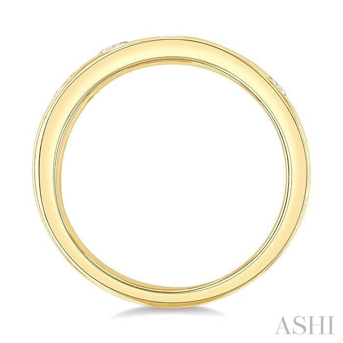 3/8 Ctw Spaced Mixed Shape Diamond Cut Fashion Band in 14K Yellow Gold
