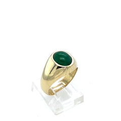 14k Yellow Gold Cabusion Jade Ring Pre Owned Size 7