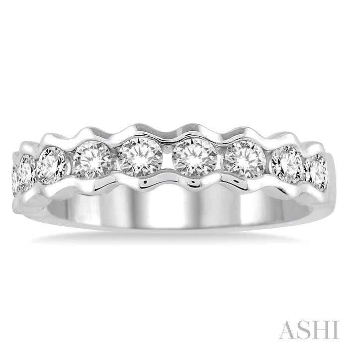 3/4 Ctw Round Cut Diamond Stack Band in 14K White Gold