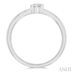 1/6 Ctw Petite Tri-Stone Scatter Princess, Baguette & Round Cut Diamond Fashion Ring in 10K White Gold