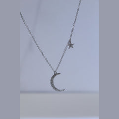 Moon and star, length of chain 19 inches