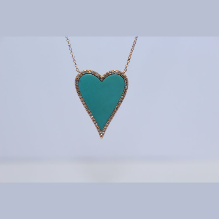 Rose gold turquoise Heart