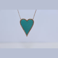 Rose gold turquoise Heart