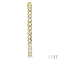 3 Ctw Inside-Out Round Cut Diamond Oval Shape Hoop Earrings in 14K Yellow Gold