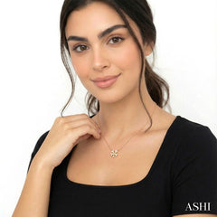1/10 Ctw Four-Leaf Clover Round Cut Diamond Petite Fashion Pendant With Chain in 10K Yellow Gold
