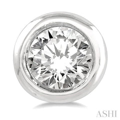 1/10 Ctw Bezel Round Cut Diamond Petite Stud Earrings in 10K White Gold