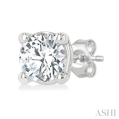 1/3 Ctw Round Cut Diamond Stud Earrings in 14K White Gold