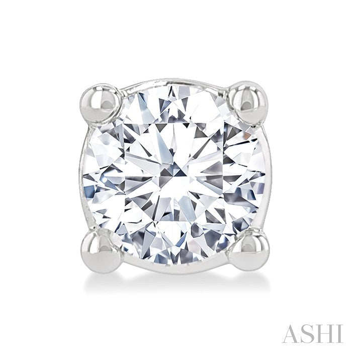 1/3 Ctw Round Cut Diamond Stud Earrings in 14K White Gold