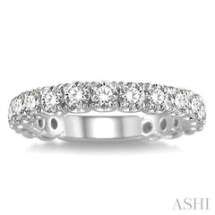 1 1/5 Ctw Diamond Matching Wedding Band in 14K White Gold