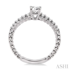 1/4 Ctw Round Cut Diamond Semi-Mount Engagement Ring in 14K White Gold