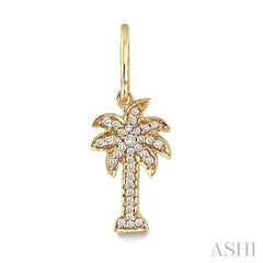 1/4 Ctw Palm Tree Single Cut Diamond Earrings in 10K Yellow Gold