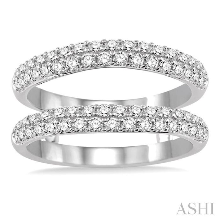 1 Ctw Round Cut Diamond Insert Ring in 14K White Gold