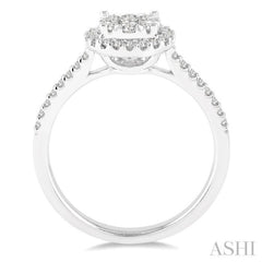 1/2 Ctw Round Shape Diamond Lovebright Ring in 14K White Gold