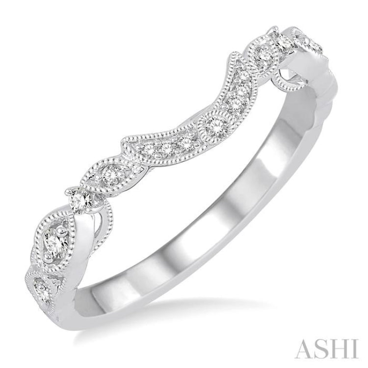 1/6 ctw Round Cut Diamond Wedding Band in 14K White Gold