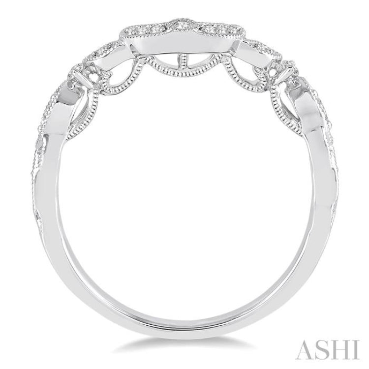 1/6 ctw Round Cut Diamond Wedding Band in 14K White Gold