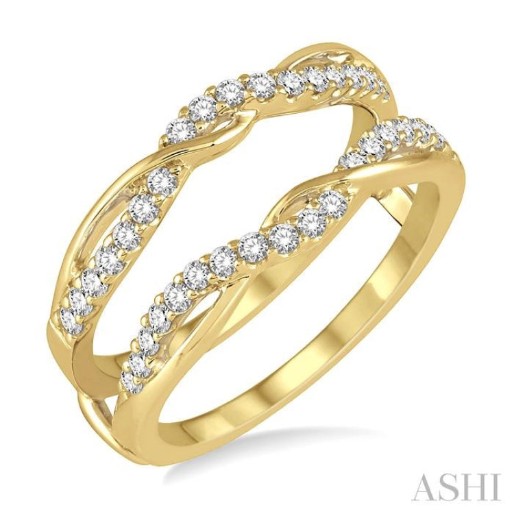 3/8 Ctw Round Diamond Insert Ring in 14K Yellow Gold