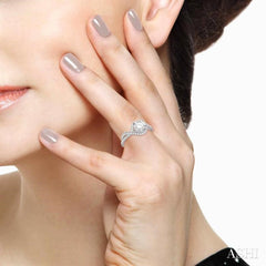 7/8 ctw Diamond Engagement Ring with 1/2 ct Round Cut Center Stone in 14K White Gold