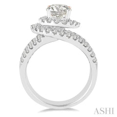 1 3/8 Ctw Diamond Semi-mount Engagement Ring in 14K White Gold