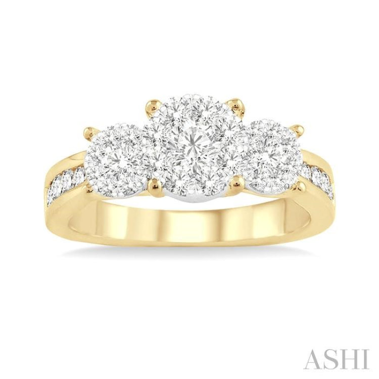 1/2 Ctw Lovebright Round Cut Diamond Ring in 14K Yellow and White Gold