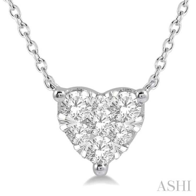 1/3 Ctw Lovebright Diamond Heart Necklace in 14K White Gold