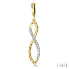 1/6 Ctw Infinity Round Cut Diamond Long Earring in 10K Yellow Gold