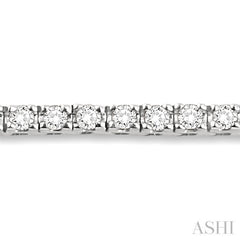 2 Ctw Square Shape Round Cut Diamond Tennis Bracelet in 14K White Gold