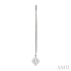 1/3 Ctw Cushion Shape Lovebright Round Cut Diamond Earring in 14K White Gold