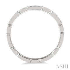 1/10 Ctw Round Cut Diamond Block Stackable Band in 14K White Gold