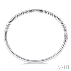 3 Ctw Round Cut Diamond Bangle in 14K White Gold