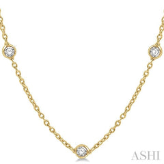 1 1/2 Ctw Round Cut Diamond Fashion Necklace in 14K Yellow Gold