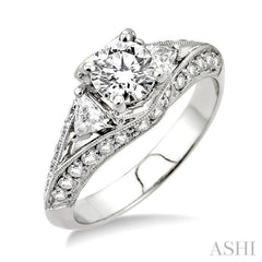 3/4 ctw Diamond Semi-Mount Engagement Ring in 14K White Gold