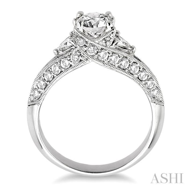 3/4 ctw Diamond Semi-Mount Engagement Ring in 14K White Gold