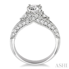 3/4 ctw Diamond Semi-Mount Engagement Ring in 14K White Gold