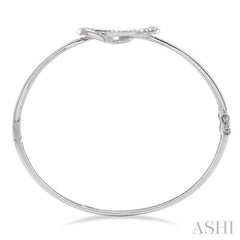 1/20 Ctw Round Cut Diamond Bangle in Sterling Silver
