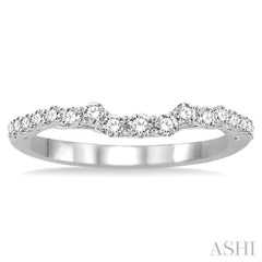 3/8 Ctw Round Cut Diamond Wedding Band in 14K White Gold