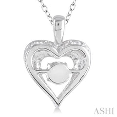 1/20 ctw Diamond Emotion Pendant in Sterling Silver with Chain