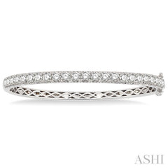 4 Ctw Round Cut Diamond Bangle in 14K White Gold