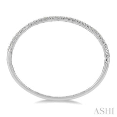 4 Ctw Round Cut Diamond Bangle in 14K White Gold