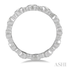 1 ctw Circular Mount Round Cut Diamond Eternity Wedding Band in 14K White Gold