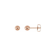 14K Rose 4 mm Ball Earrings