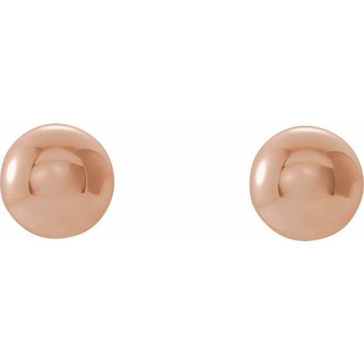 14K Rose 4 mm Ball Earrings