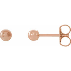 14K Rose 3 mm Ball Earrings