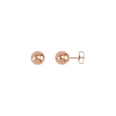 14K Rose 7 mm Ball Earrings