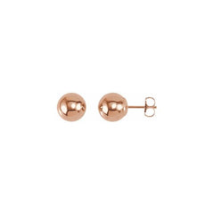 14K Rose 8 mm Ball Earrings