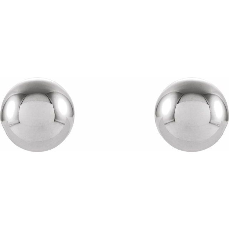 14K White 3 mm Ball Stud Earrings