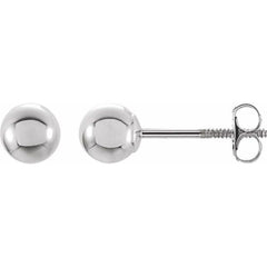 14K White 4 mm Ball Stud Earrings