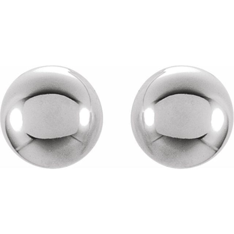 14K White 4 mm Ball Stud Earrings