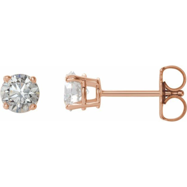 14K Rose 3/4 CTW Natural Diamond Stud Earrings